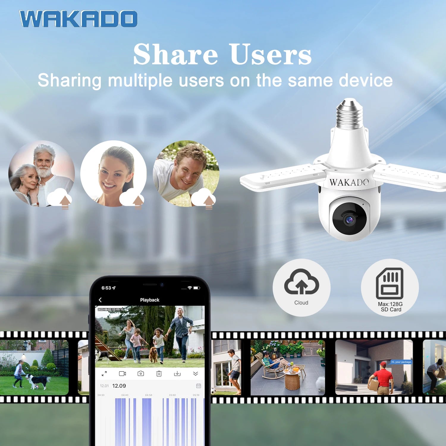 Bulb Lamp Camera 1080P Wifi PTZ Camera IR Night Vision Home Security Camera