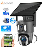 6MP Ubox 4G Dual Lens 10X Optical Zoom Solar Low Powered Cctv Camera Home Security Surveillance& Ip Cameras Connected to Mobile