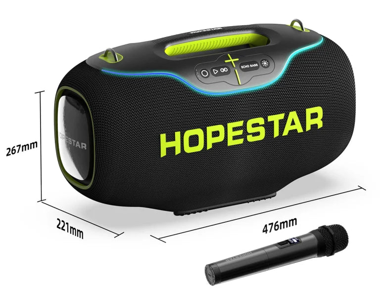BT Wireless Speaker HOPESTAR A80 350W Waterproof IPX6 6 Speakers Vibrating Diaphragm Outdoor BT USB TF CARD TWS FM RADIO LED