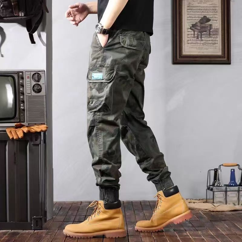 Camouflage Cargo Pants Men's Trousers With Pockets Fashion Casual Loose Tapered Pants null