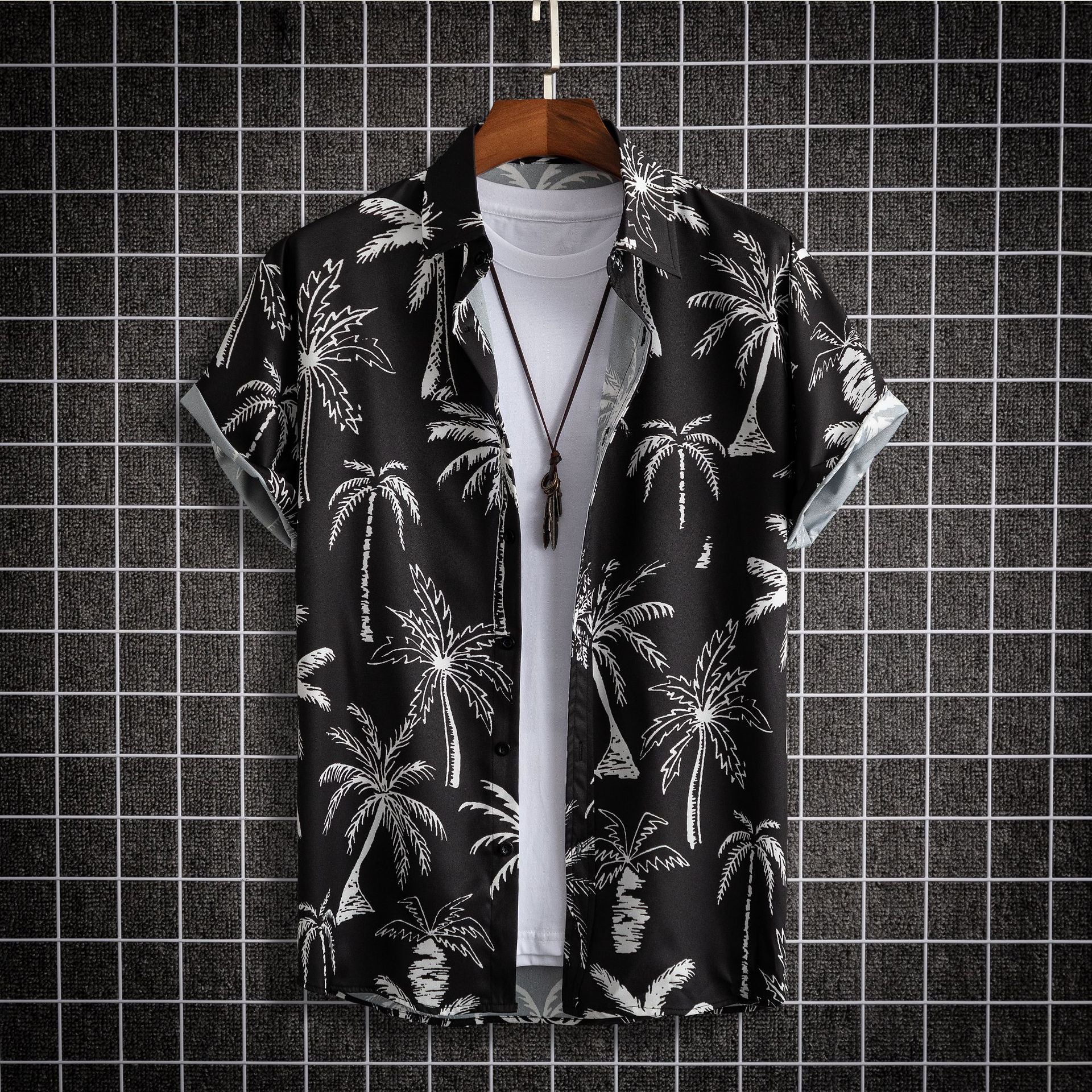 Hong Kong Style Street Digital Printing Men's Shirt null