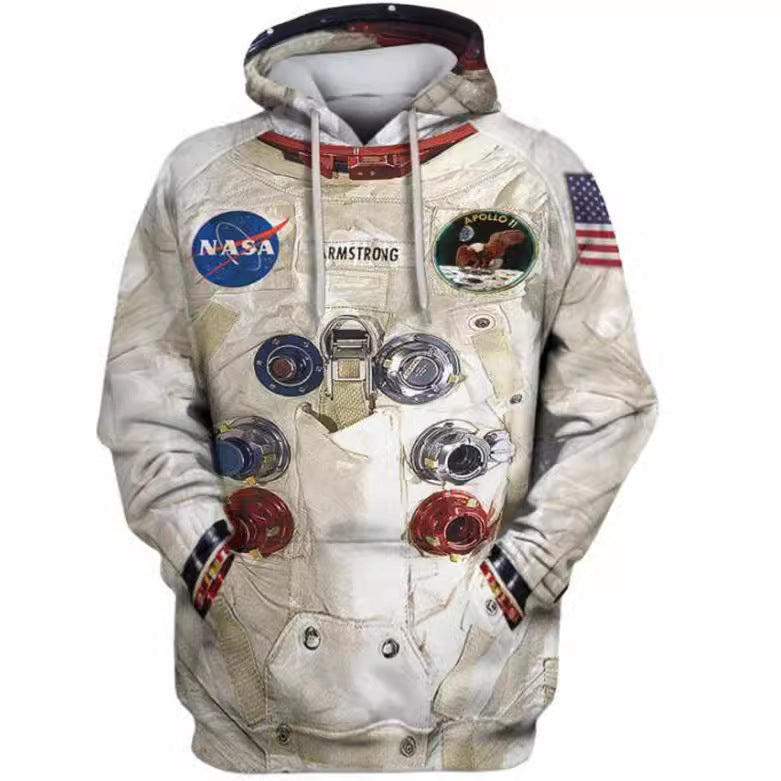 Men's 3d Space Suit Digital Printing Long-sleeved Pullover Hoodie null