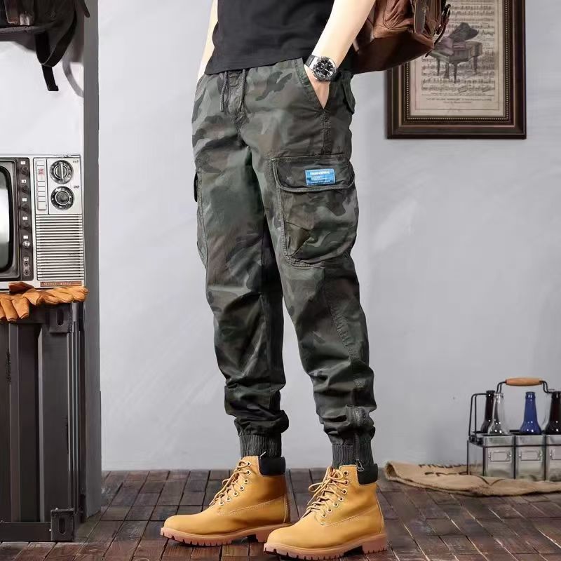 Camouflage Cargo Pants Men's Trousers With Pockets Fashion Casual Loose Tapered Pants null