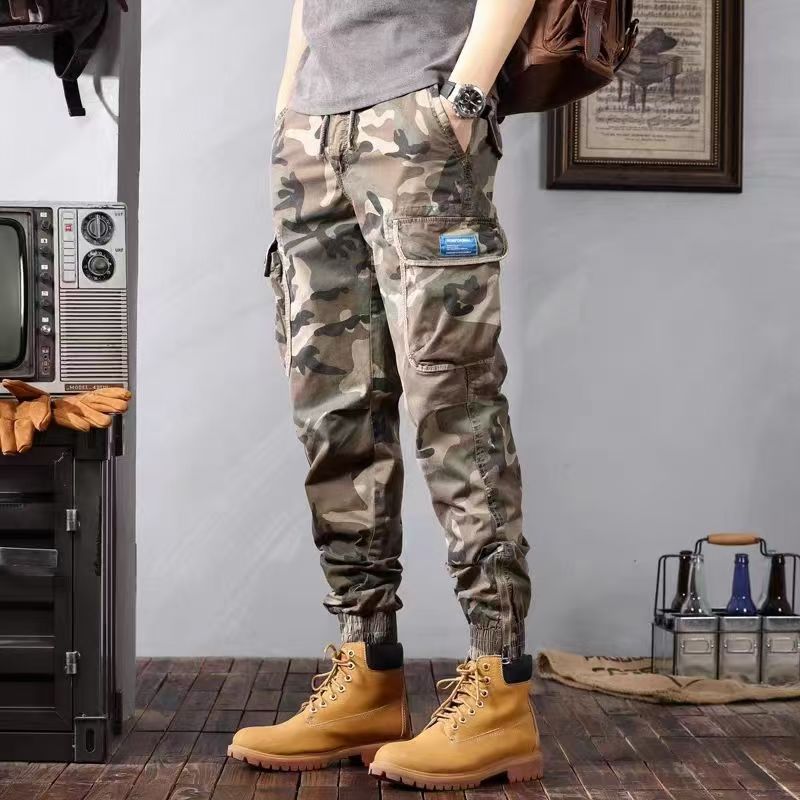 Camouflage Cargo Pants Men's Trousers With Pockets Fashion Casual Loose Tapered Pants null