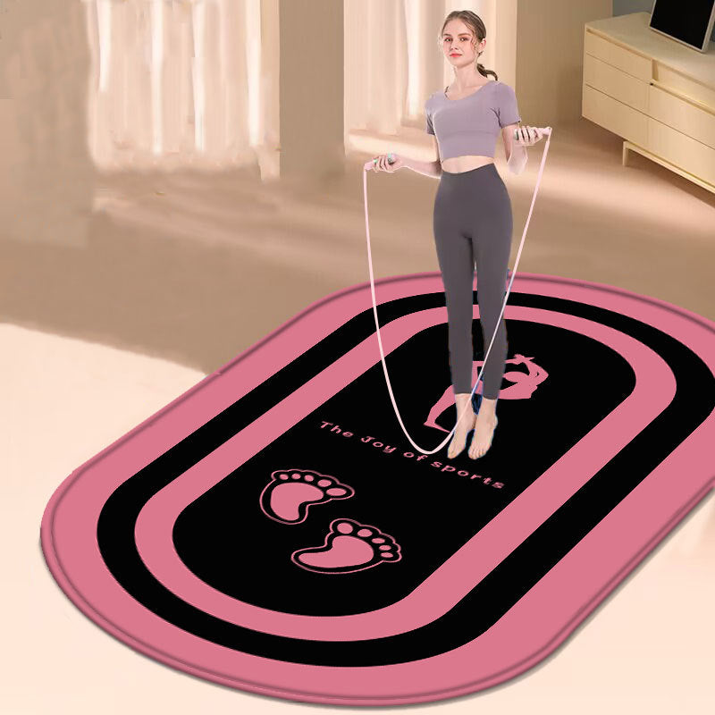 Oval Home Indoor Silent Anti-slip Fitness Thickened Skipping Rope Shock Pad Yoga Mat null