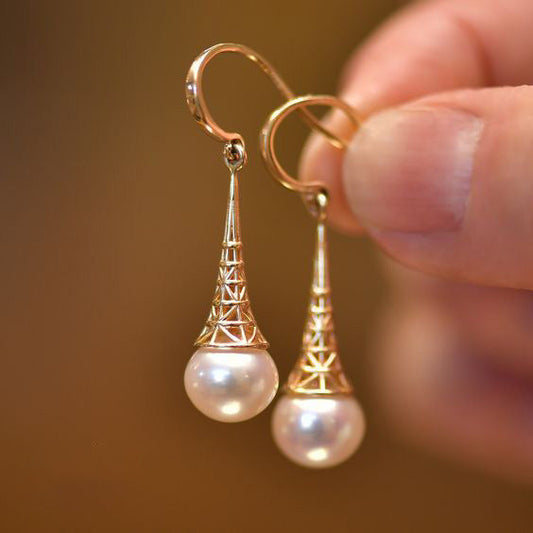 Hesheng New Normcore Simple Hollow Pearl Earrings null