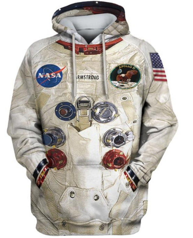 Men's 3d Space Suit Digital Printing Long-sleeved Pullover Hoodie null