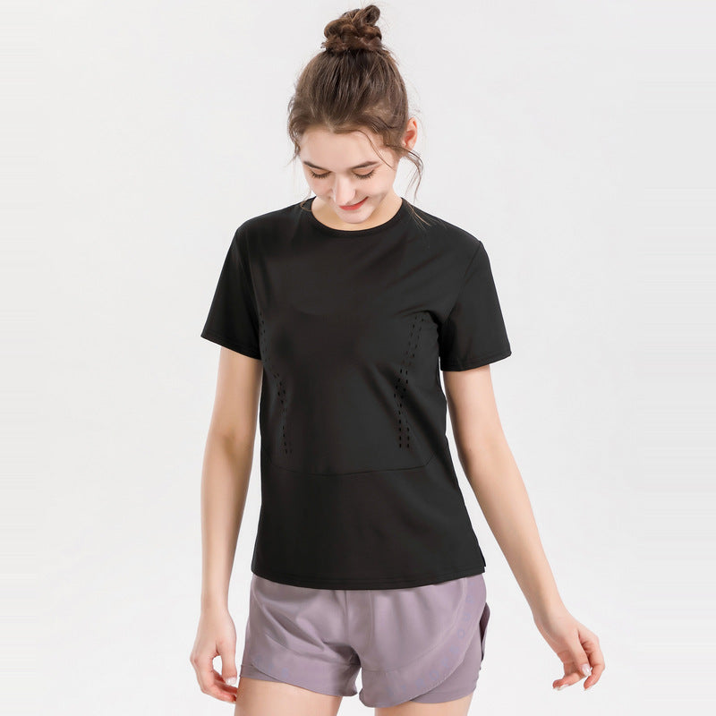 Running Sports Fitness Breathable And Loose Short-sleeved Top null