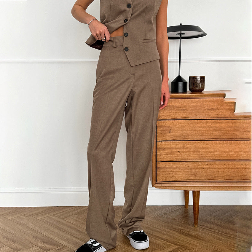 French Slim V-neck Simple Graceful Casual Suit null