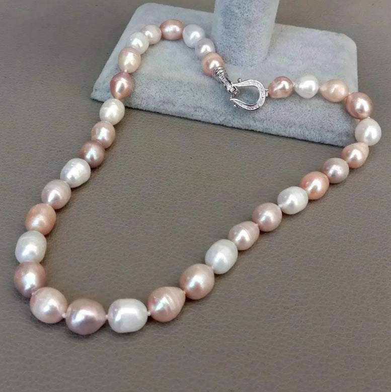 Natural Freshwater Thread Pearl Irregular Shaped Necklace null