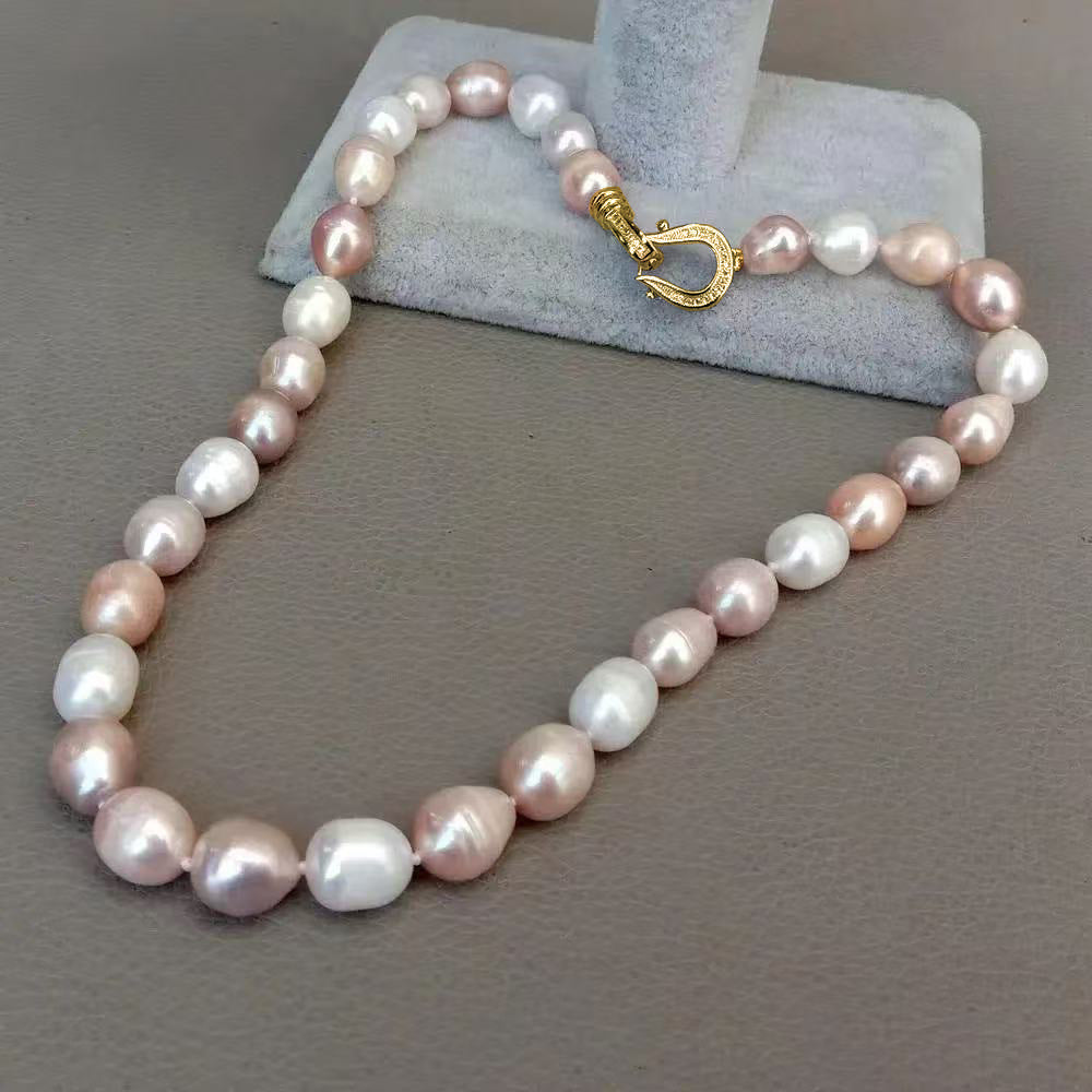 Natural Freshwater Thread Pearl Irregular Shaped Necklace null