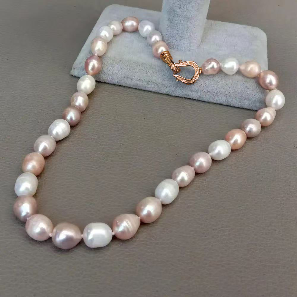 Natural Freshwater Thread Pearl Irregular Shaped Necklace null