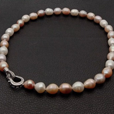 Natural Freshwater Thread Pearl Irregular Shaped Necklace null