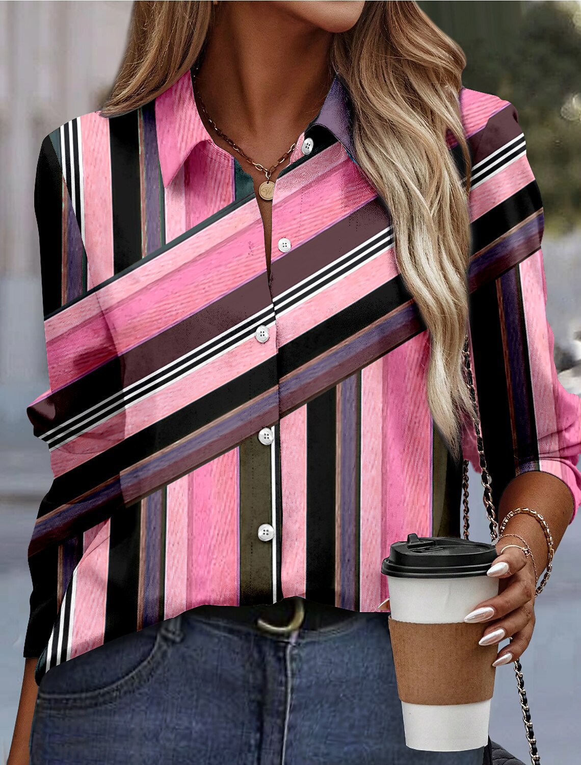 Elegant Women's Loose Long Sleeve Shirt null