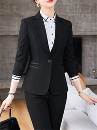 Yitimuceng Blue 2 Piece Sets Office Wear Women 2024 New Fashion Turn Down Collar Slim Single Button Blazers Chic Pant Suits