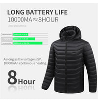 USB Heating Jackets Men Winter Warm Heated Parkas 35 Zones Electric Heated Jackets Warm Padded Jacket Coat Plus Size 5XL