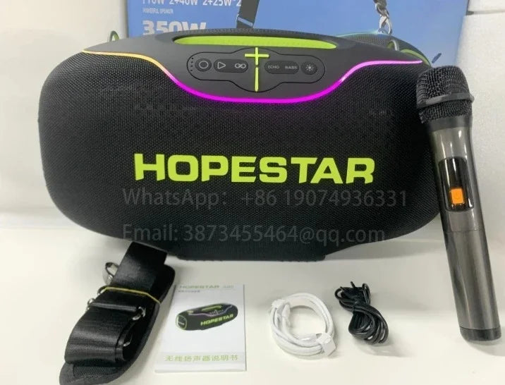 New Original HOPESTAR A80 350W Big Power Outdoor Waterproof Portable Blue Tooth Wireless Party Speaker Caixa De Som Boombox 3