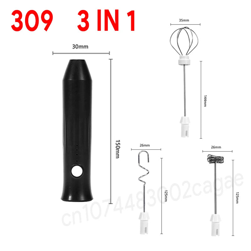 UPGRADED Electric Coffee Frother/MILK Whisk+Egg Beater MINI Food Blender USB Rechargeable Handheld Three Speeds Espresso Tools
