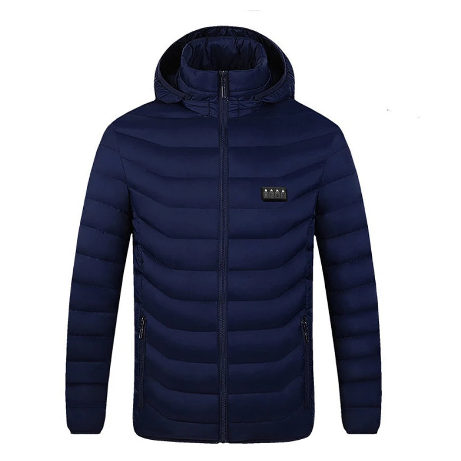 USB Heating Jackets Men Winter Warm Heated Parkas 35 Zones Electric Heated Jackets Warm Padded Jacket Coat Plus Size 5XL