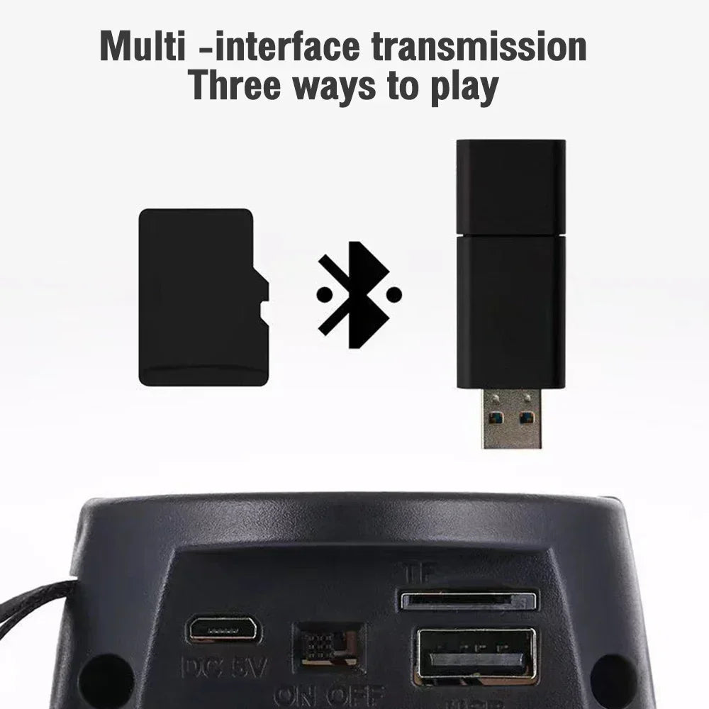 S12 Wireless Bluetooth Speaker Powerful Portable Subwoofer with LED Lights Car Audio Bass MP3 Player Sound System