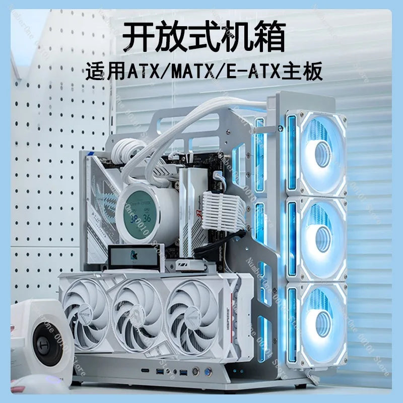 Aluminum Alloy ATX Open Frame Computer Case,Portable Water-Cooled ITX/MATX Chassis for DIY Gaming and Assembly
