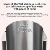 2026 New Boiling Cup 304/316 Stainless Steel Small Portable Boiling Water Stewing Health Cup Electric Heating Cup