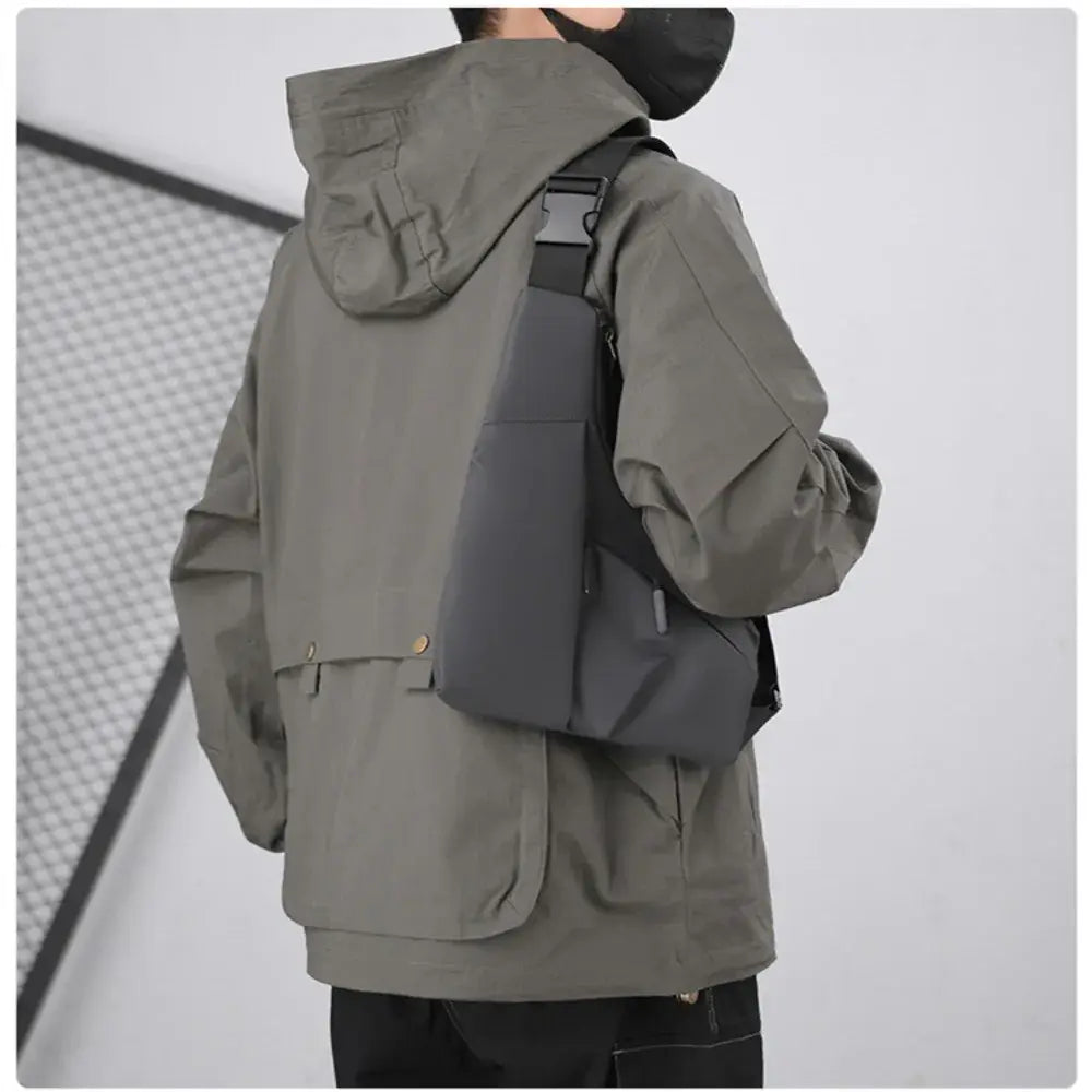 New Fashion Underarm Wrap Chest Bag Street-Style Nylon Waist Bag Solid Color Waterproof Crossbody Bag Outdoor