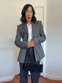 Women's Jacket New Outerwear V-Neck Three-Button Blazer Woman Tailored Formal Outerwears Waist Cincher Suit Woman Clothes Wear