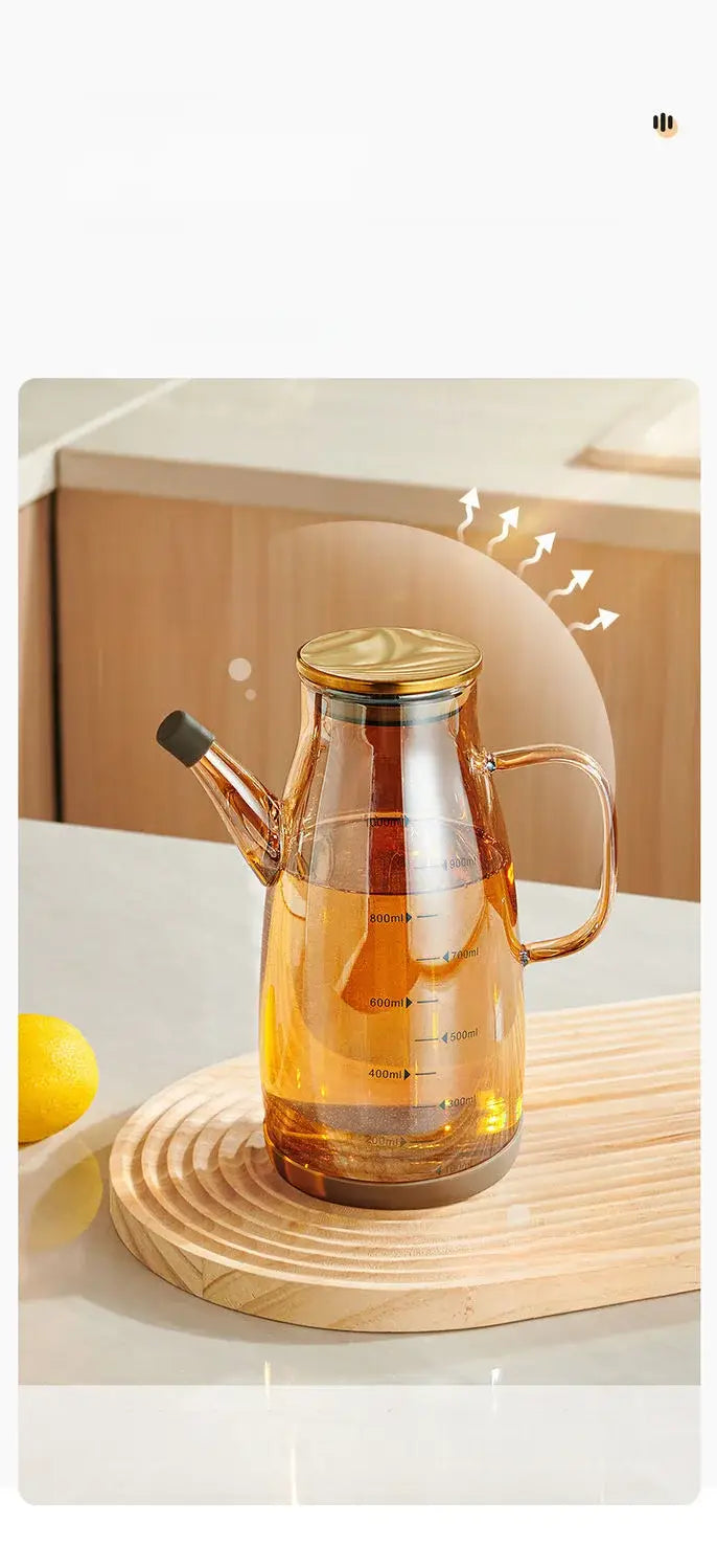 GIANXI Kitchen And Home Cooking Oil Bottle Large Capacity Amber Oil Bottle Set Thickened Food Grade Leakproof Seasoning
