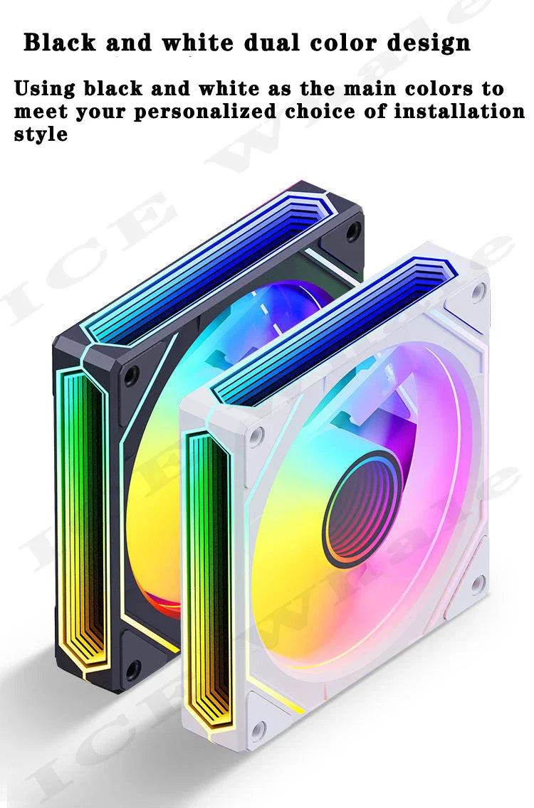 ICE Whale Prism 6PRO ARGB PC Case Fan 120mm 3-sided Infinite Mirror Motherboard Lighting Sync 4PIN PWM CPU Cooler ventilador