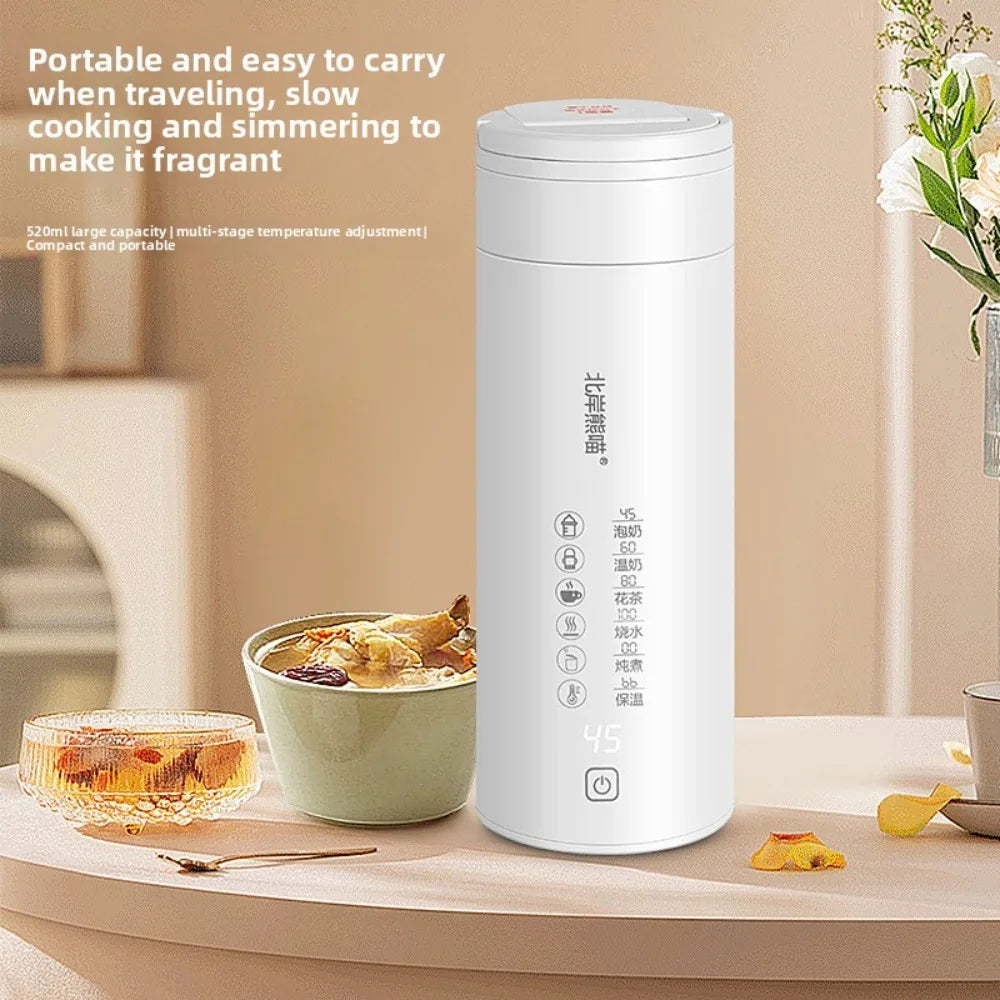 2026 New Boiling Cup 304/316 Stainless Steel Small Portable Boiling Water Stewing Health Cup Electric Heating Cup