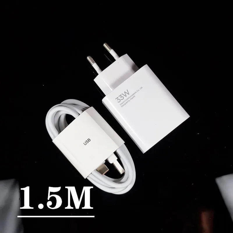 Original Xiaomi 33w Charger EU US Adapter Turbo Fast Charge For Mi 12 5G 11 Ultra Redmi A2+ Note 13R 12R Poco X5 X4 M5S C55 C50
