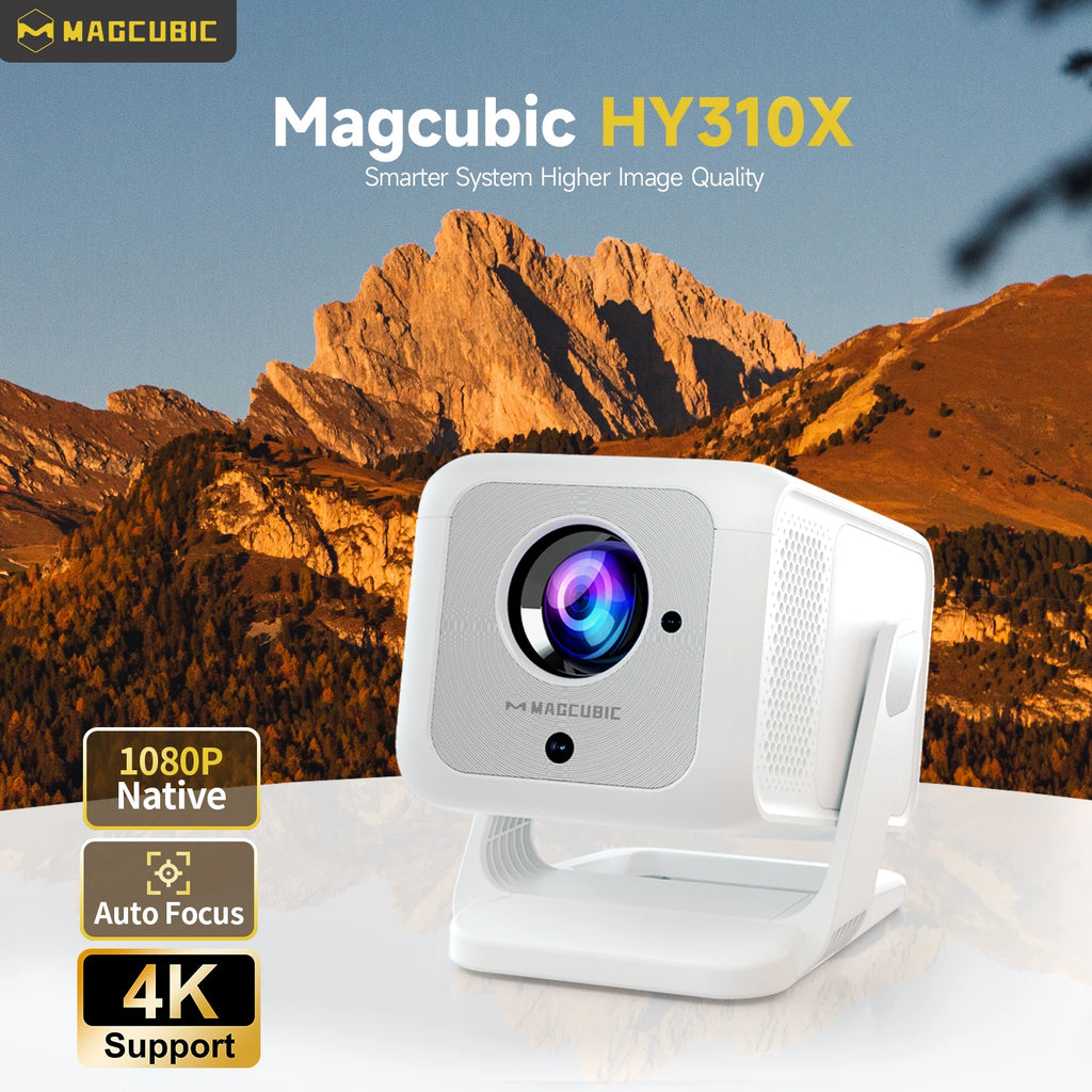 Magcubic Auto Focus 4K HD 1920*1080P 420ANSI Portable Projector Android 11 BT5.4 Built-in 5W HiFi Speaker For Home Theater HY310