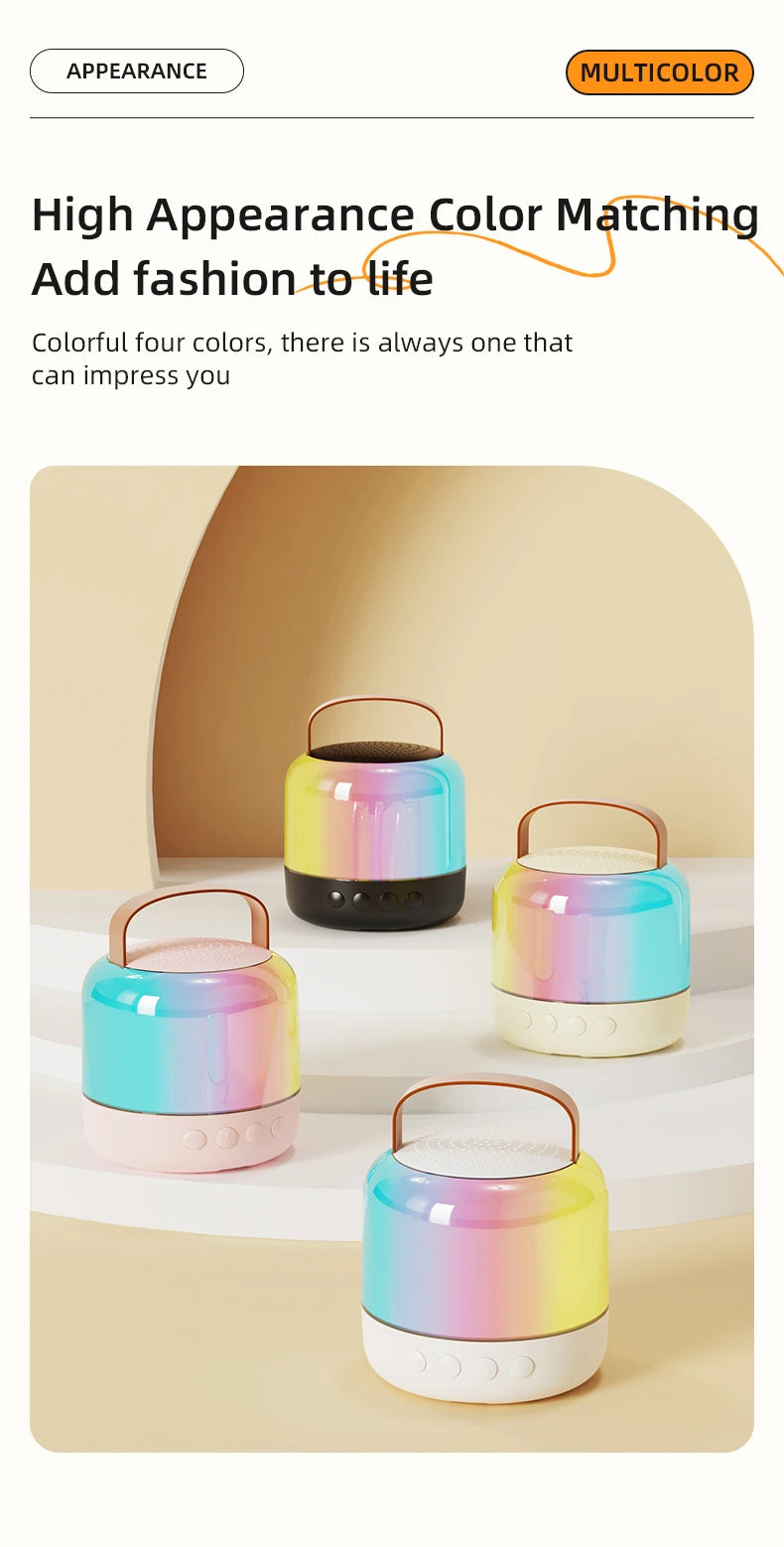 speakers microphone 5.3 bluetooth wireless Speakers with Mic Adjustable LED Lights Karaoke Machine  Wireless Karaoke Speaker