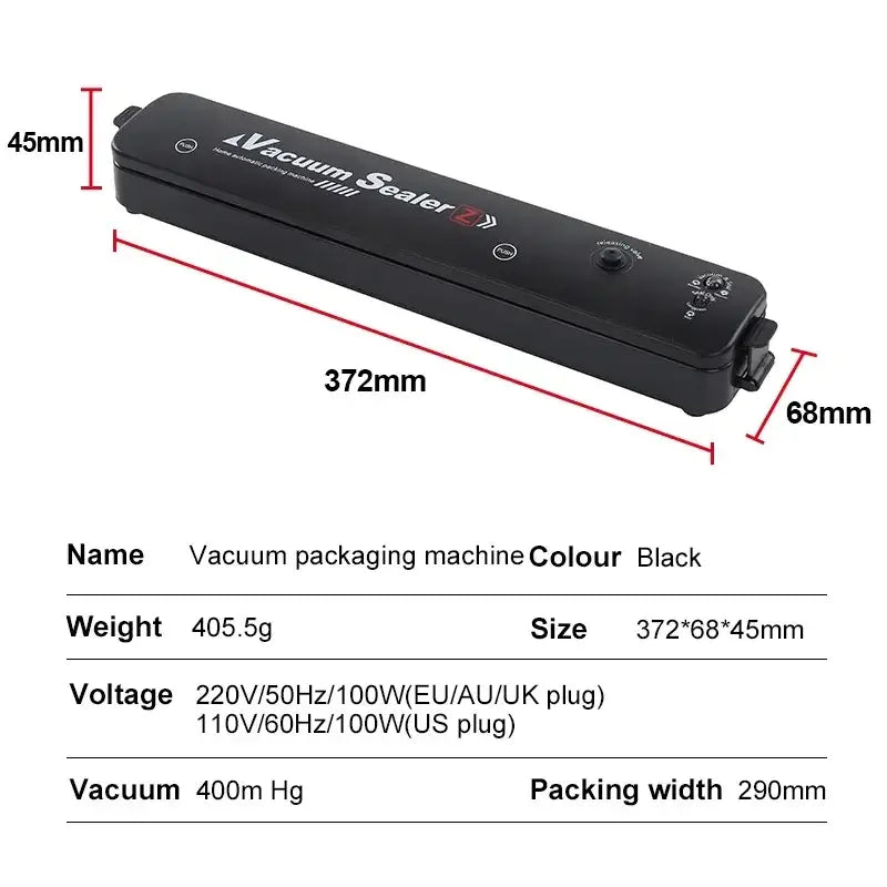 2024 NEW Food Vacuum Sealer Packaging Machine with Free 10pcs Vacuum bags Household Kitchen Food Vacuum Sealing