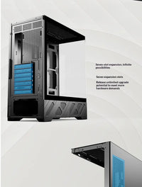 WJCOOLMAN Qianxi ATX computer case with 360 water cooling, ATX motherboard, digital display screen, scenic room