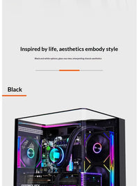 WJCOOLMAN WENJIE MINI three-sided side-lit integrated curved glass sea-view gaming case with ARGB lighting strip