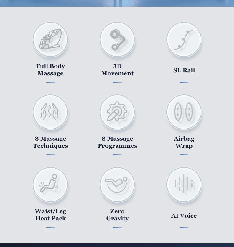 5D Full Body Massage Chair Gravity Track Electric Heating Back Body Care Chair