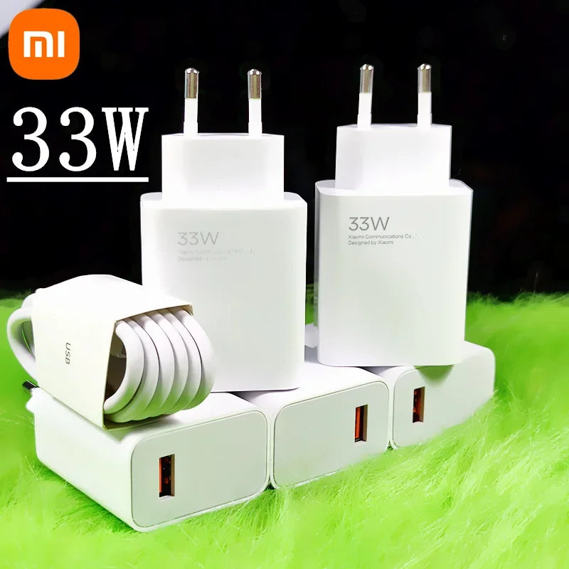 Original Xiaomi 33w Charger EU US Adapter Turbo Fast Charge For Mi 12 5G 11 Ultra Redmi A2+ Note 13R 12R Poco X5 X4 M5S C55 C50