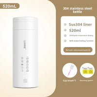 2026 New Boiling Cup 304/316 Stainless Steel Small Portable Boiling Water Stewing Health Cup Electric Heating Cup