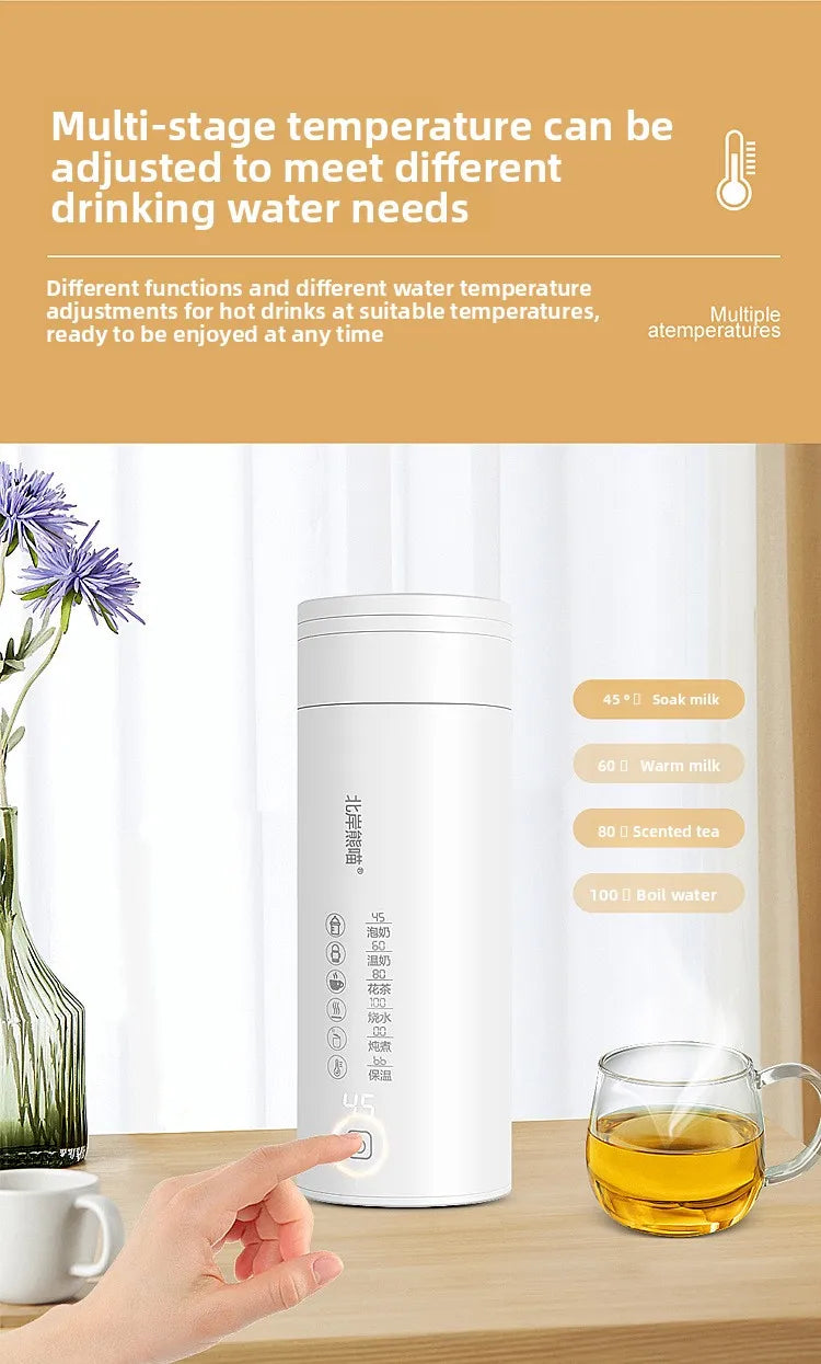 2026 New Boiling Cup 304/316 Stainless Steel Small Portable Boiling Water Stewing Health Cup Electric Heating Cup