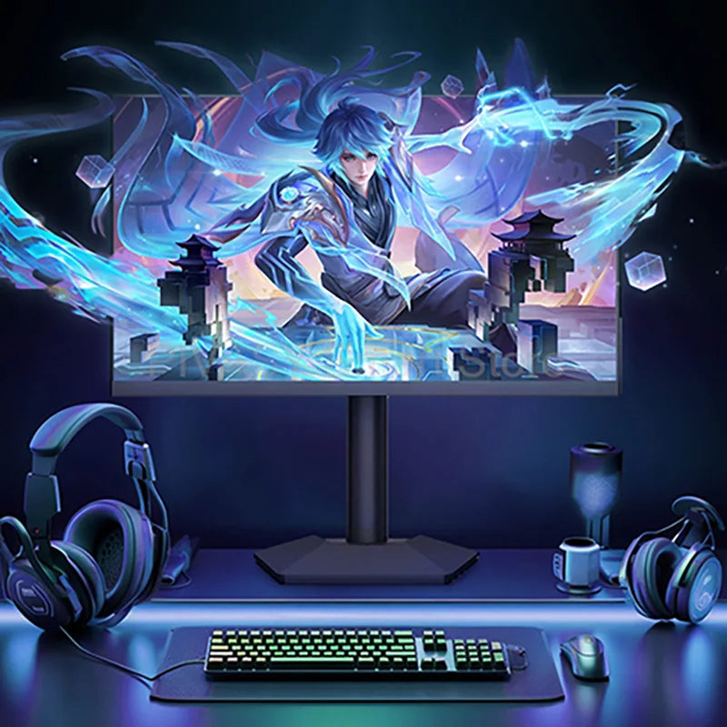 23.8 Inch 144Hz High Refresh Rate IPS Borderless Gaming Monitor 5ms 99% RGB Gamut 178° View Angle with RGB Lighting Backshell