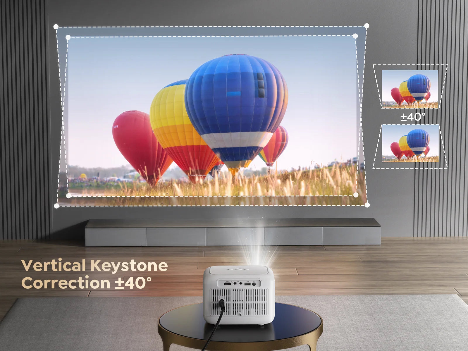 【Electric focus 】 Android Mini projector, YABER L1 20000 Lumens Video projector 5G WiFi Bluetooth, supports P Portable projector