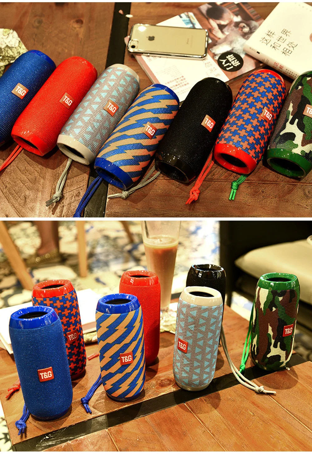 Bluetooth Speaker T&G TG117 Portable TWS Sound Box Waterproof Loudspeaker Outdoor Stereo Surround Speakers Support TF FM Radio