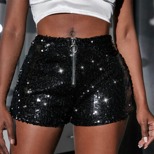 Sequin Shorts Sexy Clubwear Holiday Festival Low Waist Skinny Hot Pants Women High Street Casual Booty Shorts Chic Y2k Bottoms