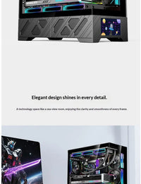 WJCOOLMAN QIANXI MATX secondary panel gaming computer case 360 water-cooling MATX motherboard sea view room