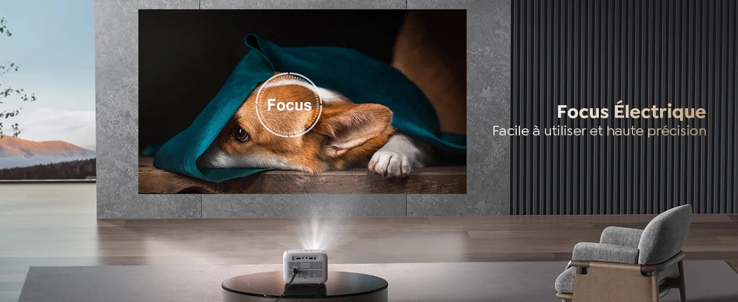 【Electric focus 】 Android Mini projector, YABER L1 20000 Lumens Video projector 5G WiFi Bluetooth, supports P Portable projector