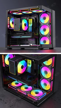 ICE Whale Prism 6PRO ARGB PC Case Fan 120mm 3-sided Infinite Mirror Motherboard Lighting Sync 4PIN PWM CPU Cooler ventilador