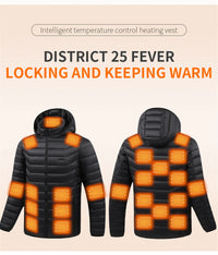 USB Heating Jackets Men Winter Warm Heated Parkas 35 Zones Electric Heated Jackets Warm Padded Jacket Coat Plus Size 5XL