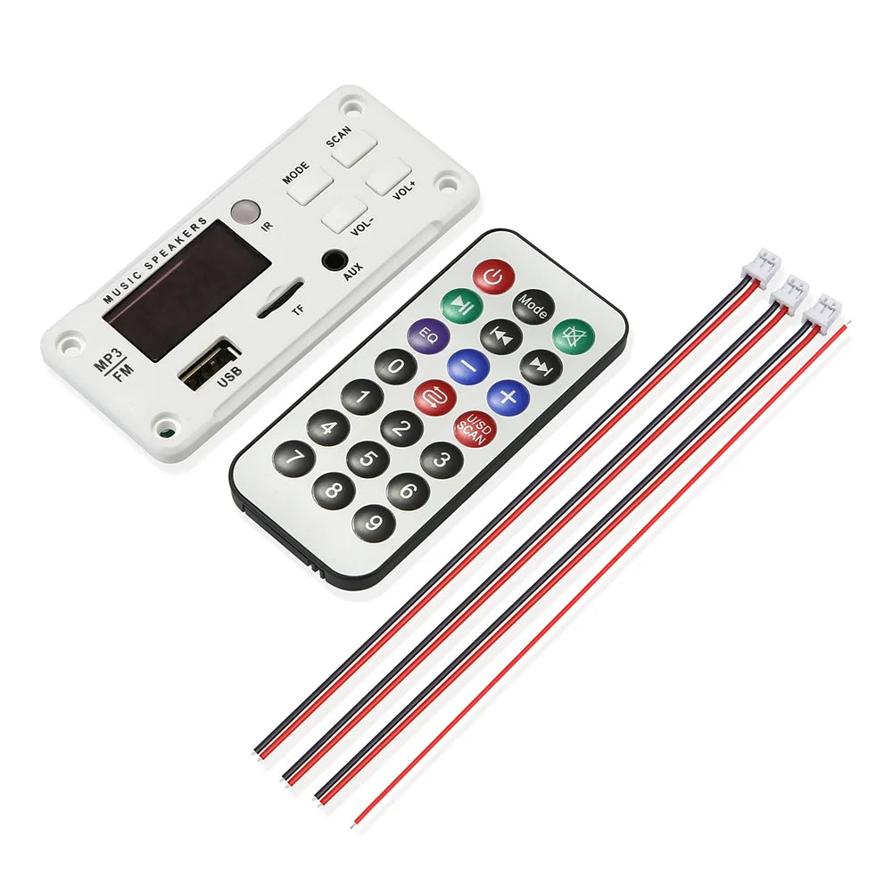 12V MP3 WMA Decoder Board 50W 2*25W Wireless Bluetooth 5.0  Amplifier Car Audio USB TF FM Radio Module MP3 Player